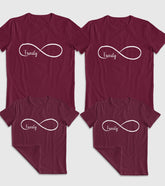 Family Infinity Unisex Half Sleeve T-Shirts (Pack of 4)